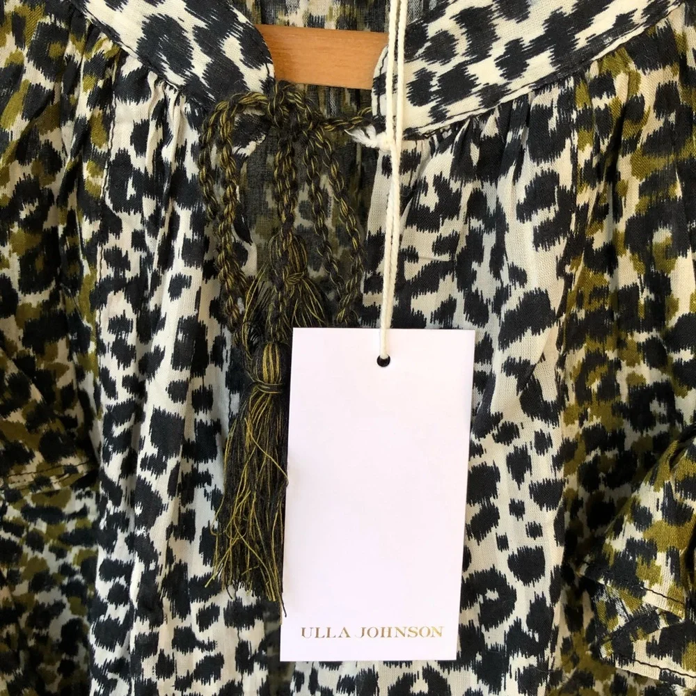Ulla Johnson Blouse Ruffle Animal Print Carissa NWT US 2 - Picture 7 of 13